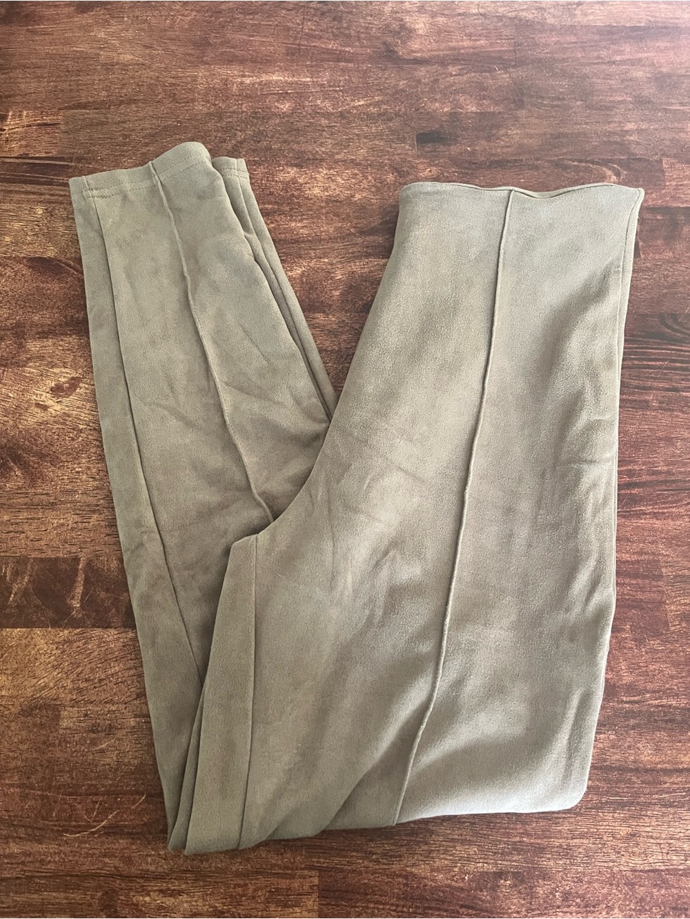 High-Waist Suede Leggings